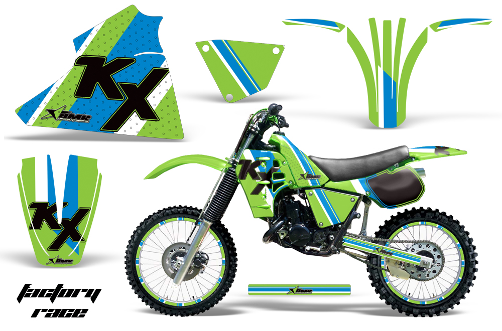 Kawasaki KX125 1983-1985 Graphics Kit Decal FactoryRace NPs